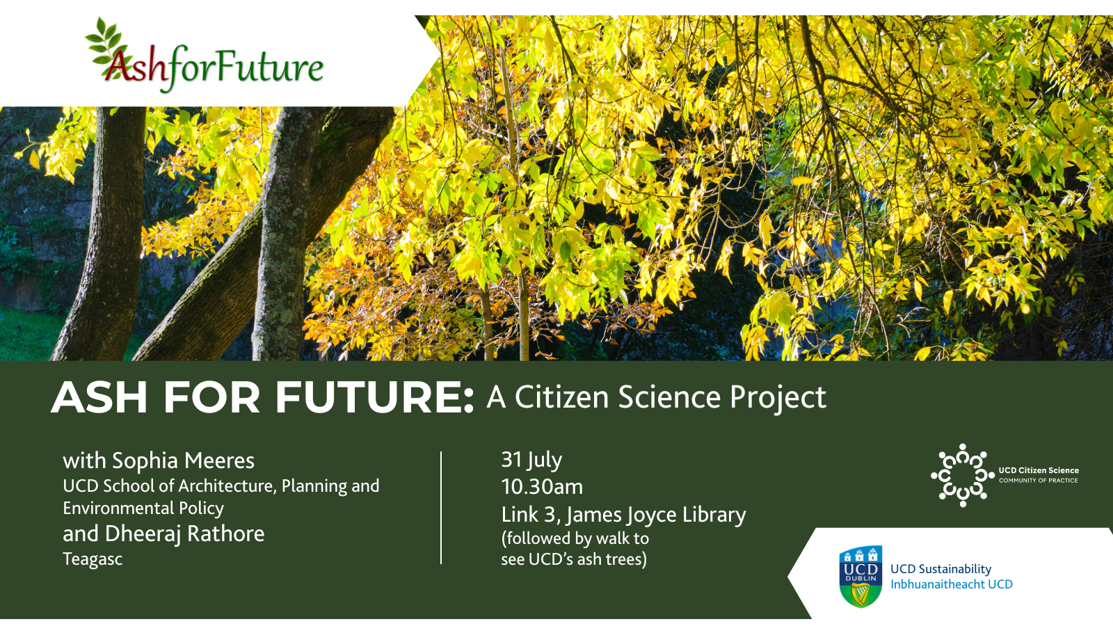 Ash for Future citizen science event in UCD